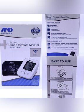 NWT NIB A&D DELUXE BLOOD PRESSURE MONITOR UA-651W-AC WIDE RANGE CUFF FITS MOST